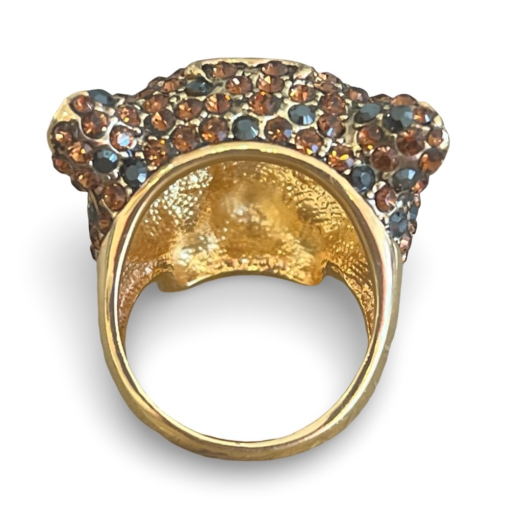 18k Gold Plated Topaz CZ Panther Ring Size 8 - Picture 4 of 10